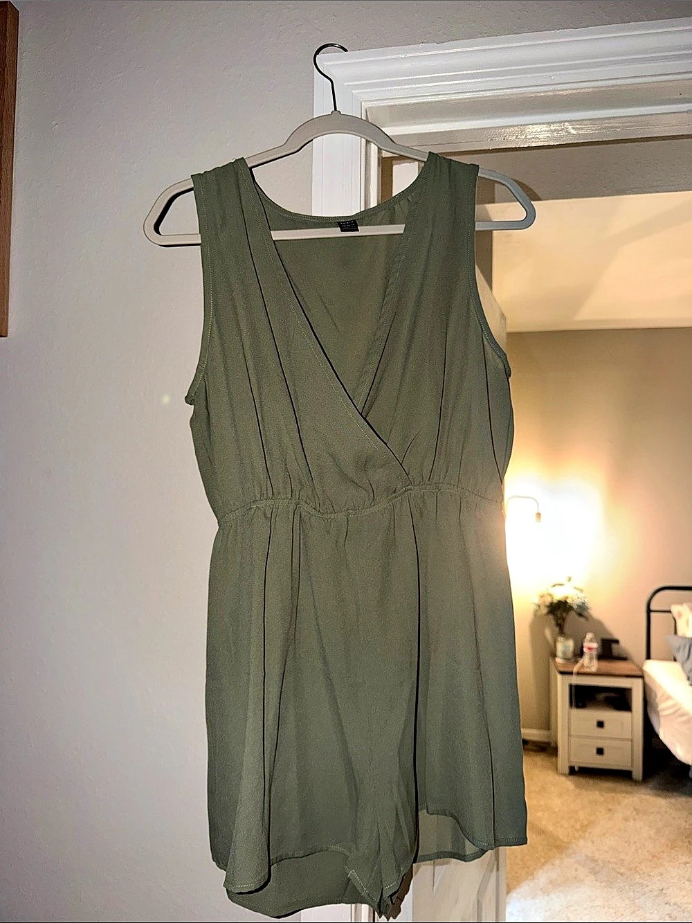 SHEIN Women's Olive Wrap Romper